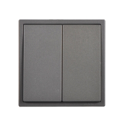 Công tắc đôi 2 chiều màu xám Simon I7 701022-61 lắp đế vuông