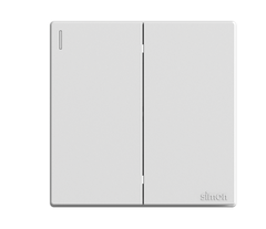 S6 - Bộ công tắc đôi 2 chiều màu trắng Simon Series S6 581022 lắp chuẩn đế vuông
