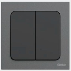 Module công tắc đôi, 2 chiều Simon S20 821022-26 màu Đen
