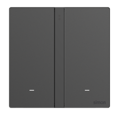 Module công tắc đôi Simon M7 Smart Màu Xám 66E8002GTY-4D Lắp đế vuông