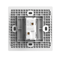 Công tắc đơn 1 chiều màu Trắng Simon Series S6 581011 lắp chuẩn đế vuông