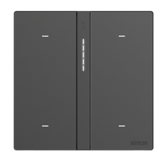 Module công tắc gồm  2 công tắc bối cảnh và 2 công tắc thường SImon M7 Smart màu xám đế vuông