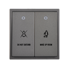 Công tắc Không làm phiền & Mời dọn phòng có đèn LED Simon I7 D701024-61 màu xám