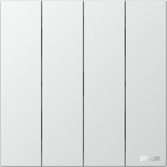 Module công tắc bốn 1 chiều màu bạc mặt kim loại Simon M7 661041M-2A lắp đế vuông