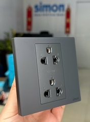 Module M7 Gem- Bộ ổ cắm đôi 3 chấu (Diamond Grey) 661287G-4D Simon