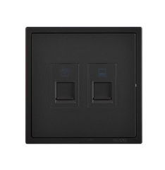 Ổ cắm điện thoại + dữ liệu Cat6e màu đen Simon I7 705229-26