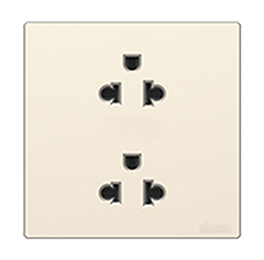 Ổ cắm đôi 3 chấu Âu Mỹ Simon K3 571287-46 Màu sâm panh lắp chuẩn đế vuông