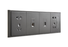 Khung viền bốn Simon I7 màu Xám 700640-61