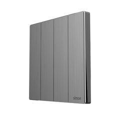 Module công tắc bốn 2 chiều màu ghi xám mặt kim loại Simon M7 661042M-2B lắp đế vuông