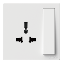 Module Ổ cắm 3 chấu đa năng kèm công tắc màu trắng Simon S6 581089 lắp chuẩn đế vuông