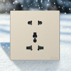 Module Ổ cắm 3 chấu đa năng và 2 chấu màu sâm panh Simon S6 581080V-46 đế vuông