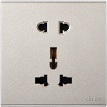 Module Ổ cắm 3 chấu đa năng và 2 chấu màu sâm panh Simon S6 581080V-46 đế vuông