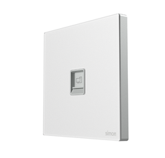 Module ổ cắm mạng đơn Cat 6 màu trắng mặt kính Simon SeriesM7 665218G-4F lắp đế vuông