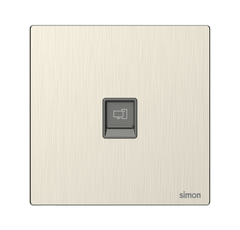 Module ổ cắm mạng đơn Cat 6 màu vàng gold mặt kim loại Simon M7 665218M-2C lắp đế vuông