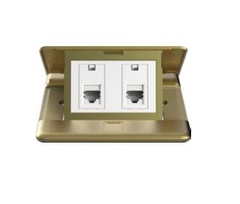 Module Ổ cắm âm sàn Simon ZD015228 hạt mạng đôi màu vàng