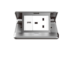 Module Ổ cắm âm sàn USB + Ổ cắm dơn 3 chấu chuẩn Anh Simon ZD021381 màu bạc