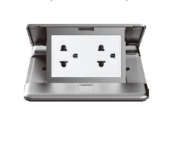 Module Ổ cắm âm sàn đôi 3 chấu thường 16A Simon ZD021287 màu Bạc