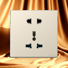 Module Ổ cắm 3 chấu đa năng và 2 chấu màu sâm panh Simon S6 581080V-46 đế vuông