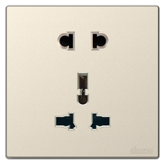 Module Ổ cắm 3 chấu đa năng và 2 chấu màu sâm panh Simon S6 581080V-46 đế vuông