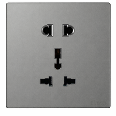 Module Ổ cắm 3 chấu đa năng và 2 chấu màu ghi xám Simon S6 581080V-61 đế vuông