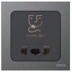 Module ổ cắ dao cạo râu chuẩn vuông Simon S20 82E651-26 Màu Đen