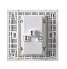 E6- Bộ Ổ cắm đôi chuẩn Âu-Mỹ 16A Simon 721287 Màu trắng