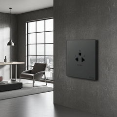 Ổ cắm đơn 3 chấu chuẩn Âu Mỹ màu đen Simon S6 581087-26 lắp chuẩn đế vuông