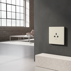 Ổ cắm đơn 3 chấu chuẩn Âu Mỹ màu sâm panh Simon S6 581087-46 lắp chuẩn đế vuông