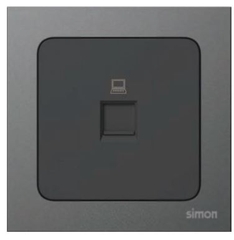 Module Ổ cắm mạng đơn Cat.6 Simon S20 825218-26 màu đen