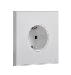 E6- Bộ Ổ cắm đơn Schuko 16A Simon 721687 Màu trắng