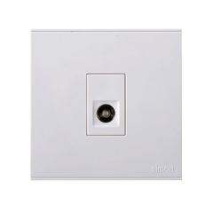 E6- Bộ ổ cắm TV đơn Simon 725111 màu trắng chuẩn đế vuông
