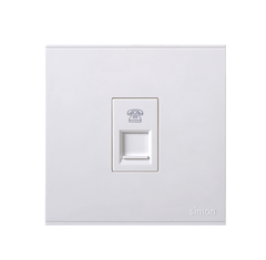 E6- Bộ ổ cắm điên thoại đơn Simon 725214 Màu trắng