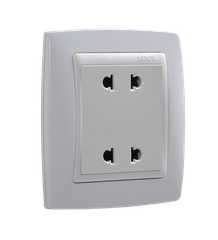 Module Ổ cắm đôi 2 chấu thường Simon V8 80456 Màu Trắng