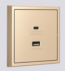 Module Ổ cắm sạc USB (5V 2.4A) + Sạc Type C (45W) màu sâm panh I7 70E727-46