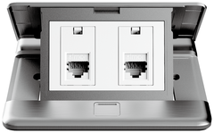 Module Ổ cắm âm sàn Simon ZD025228 gồm 2 ổ mạng Cat.6 màu Bạc