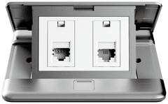 Module Ổ cắm âm sàn Simon ZD025229 gồm ổ mạng + Telephone màu Bạc