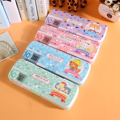 Hộp Bút Học Sinh Dễ Thương 2 Tầng 2 Đầu Gọt NS16