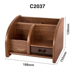 Hộp Đựng Bút Viết Văn Phòng Phẩm Để Bàn Bằng Gỗ C37