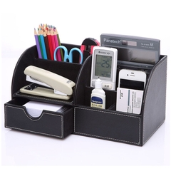 Hộp Đựng Bút Viết Văn Phòng Phẩm Để Bàn Bọc Da NS10