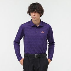 PING Men's Golf Wear Logo Jacquard Long Sleeve Polo Shirt 6215261900