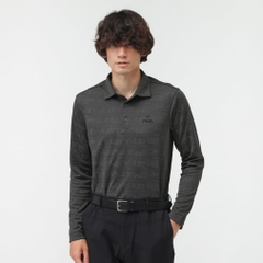 PING Men's Golf Wear Logo Jacquard Long Sleeve Polo Shirt 6215261900