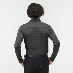 PING Men's Golf Wear Logo Jacquard Long Sleeve Polo Shirt 6215261900