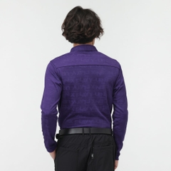 PING Men's Golf Wear Logo Jacquard Long Sleeve Polo Shirt 6215261900