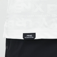 PING Men's Golf Wear Logo Jacquard Long Sleeve Polo Shirt 6215261900