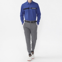 Jack Bunny Men's Golf Wear Mesh Ponte Long Sleeve Polo Shirt 2624261919