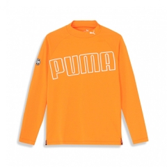 PUMA Men's Golf Wear Stretch Pique Big Logo LS Mock 624917