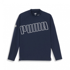 PUMA Men's Golf Wear Stretch Pique Big Logo LS Mock 624917