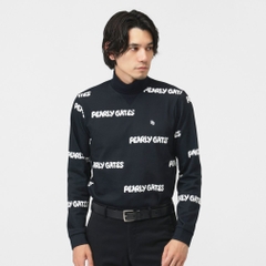 PEARLY GATES Men's Golf Wear C Sorona French Terry Long Sleeve High Neck Cut and Sewn Puffy Logo Pattern 0536166019