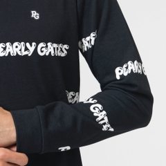 PEARLY GATES Men's Golf Wear C Sorona French Terry Long Sleeve High Neck Cut and Sewn Puffy Logo Pattern 0536166019