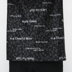 PEARLY GATES Men's Golf Wear Tricot 4-Way Block Jacquard Short Sleeve Mock Neck Cut and Sewn Leopard Pattern 0535267605